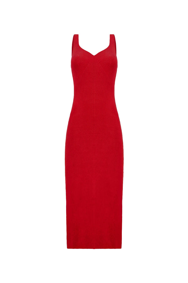 Vestido Tricot Midi Anelise Vermelho Cherry