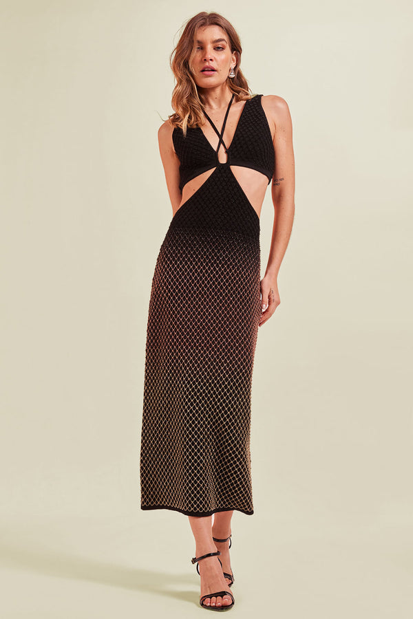 Vestido Tricot Midi Beatrice Preto