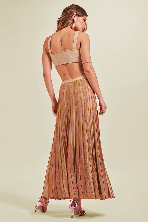 Vestido Tricot Midi Florence Bege Shell