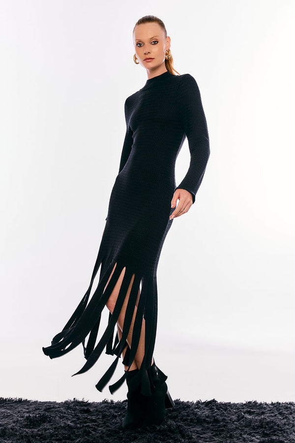 Vestido Tricot Midi Malena Preto