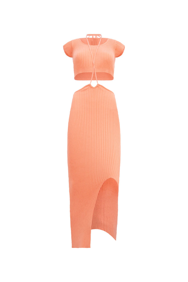 Vestido Tricot Midi Paola Peach