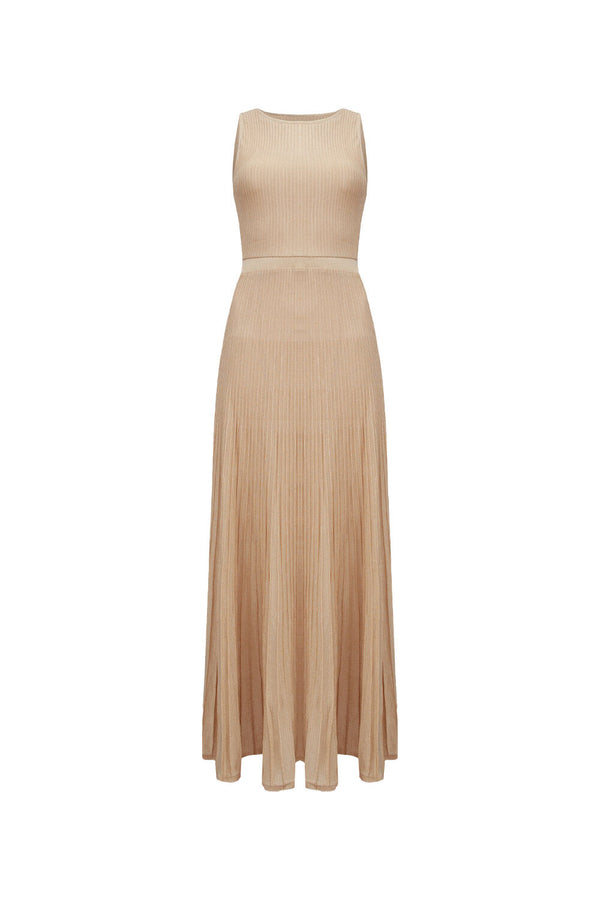 Vestido Tricot Midi Clarice Bege Macadâmia