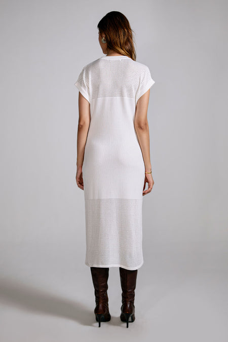Vestido Tricot Midi Nara Off White