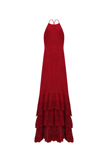Vestido Tricot Midi Selma Vermelho