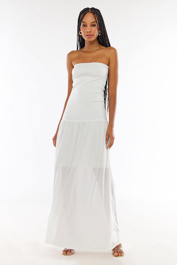 Vestido Tricot Longo Violet Off White