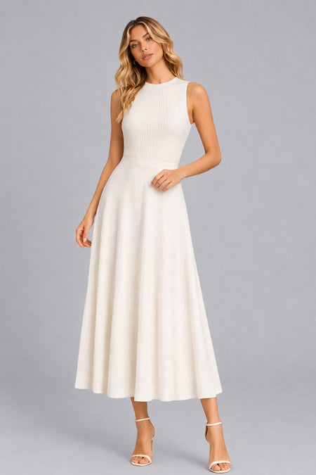 Vestido Tricot Midi Clarice Off White