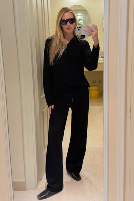 Camisa Tricot Leda Manga Longa Preto