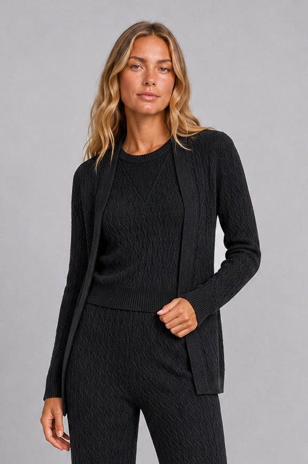 Jaqueta Tricot Flora Preto