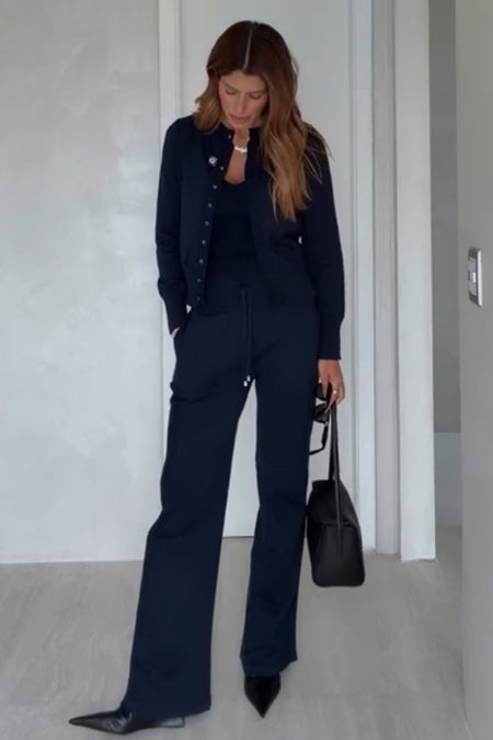 Conjunto Tricot Bia Pantalona Marinho