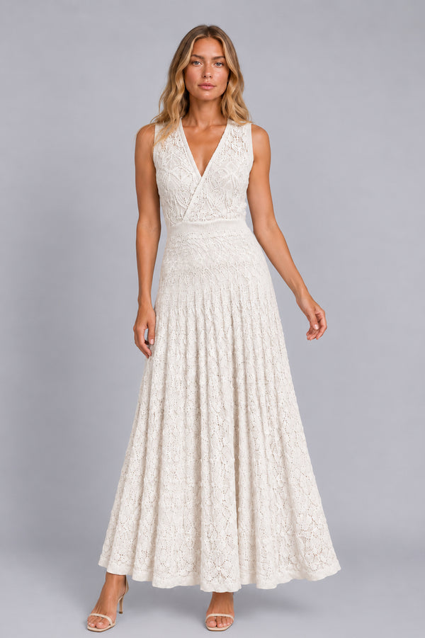 Vestido Tricot Midi Aira Off White