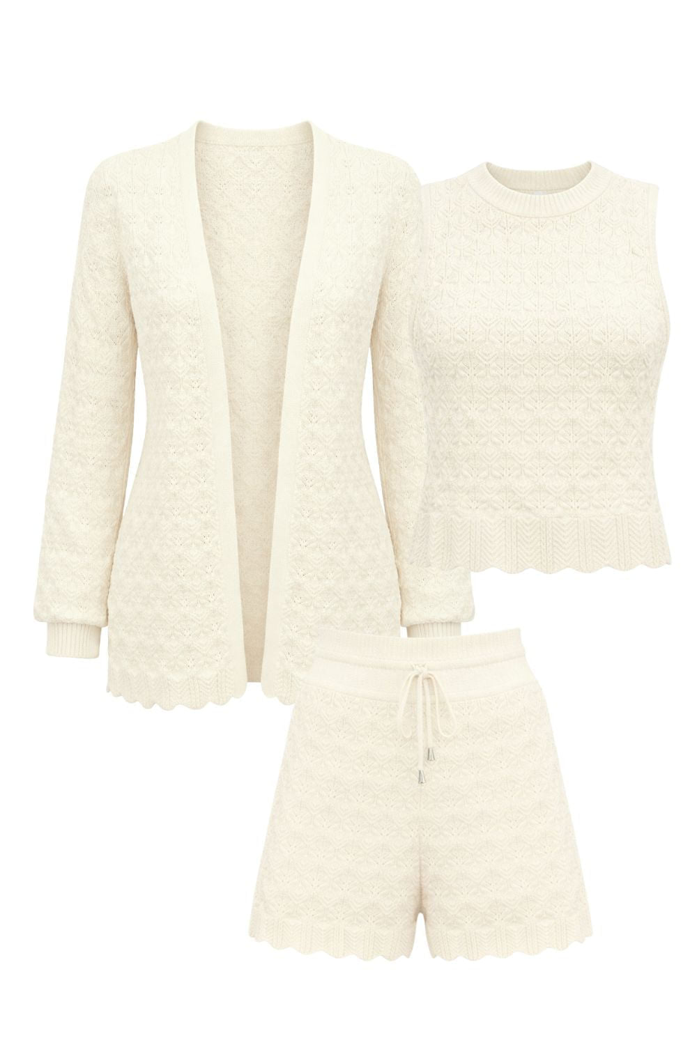 Conjunto Tricot Lily Branco Marfim