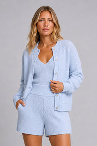 Casaco Tricot Amora Azul Ice