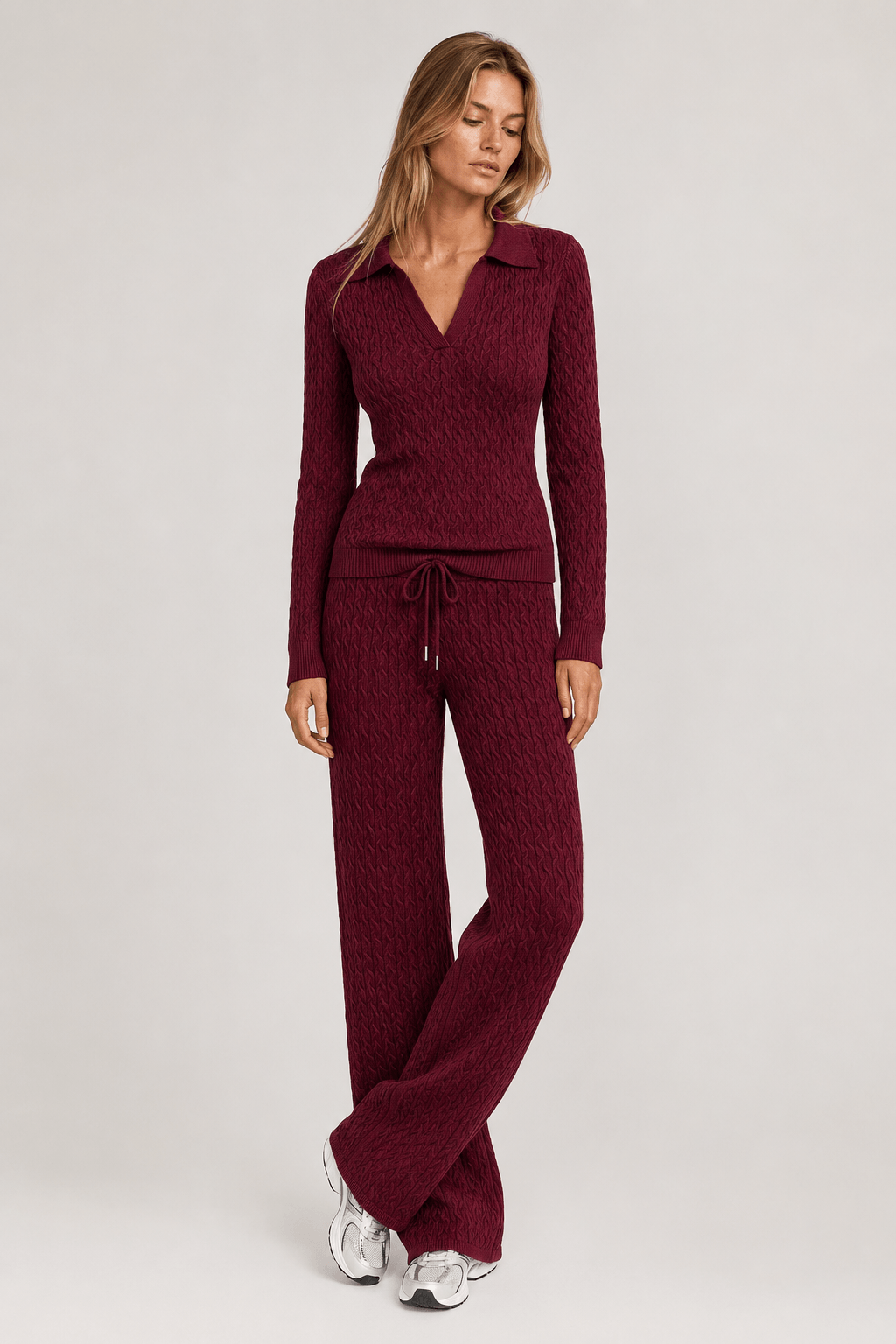 Camisa Tricot Ana Manga Longa Vinho