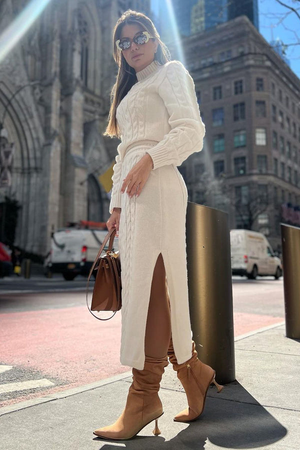 Saia Tricot Midi Bruna Off White