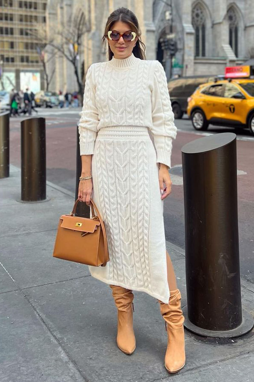 Saia Tricot Midi Bruna Off White