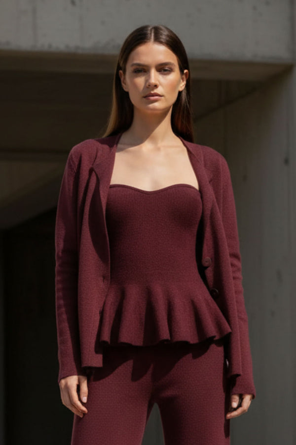 Blazer Tricot Serafine Marsala Rost