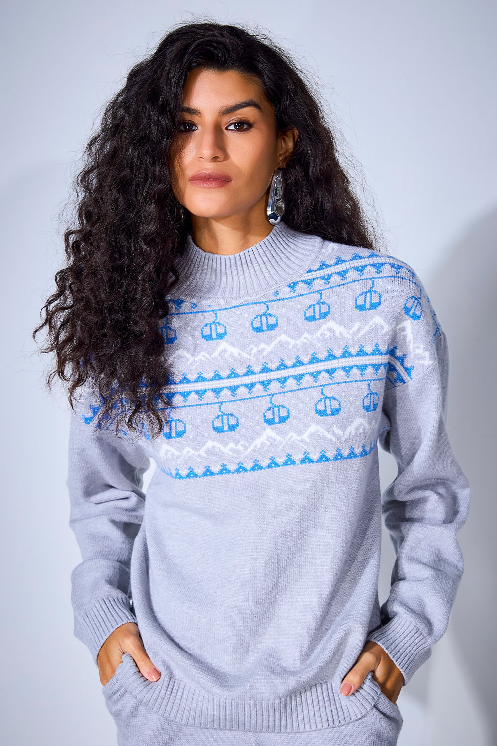 Blusa Tricot Mont Blanc Cinza Mescla
