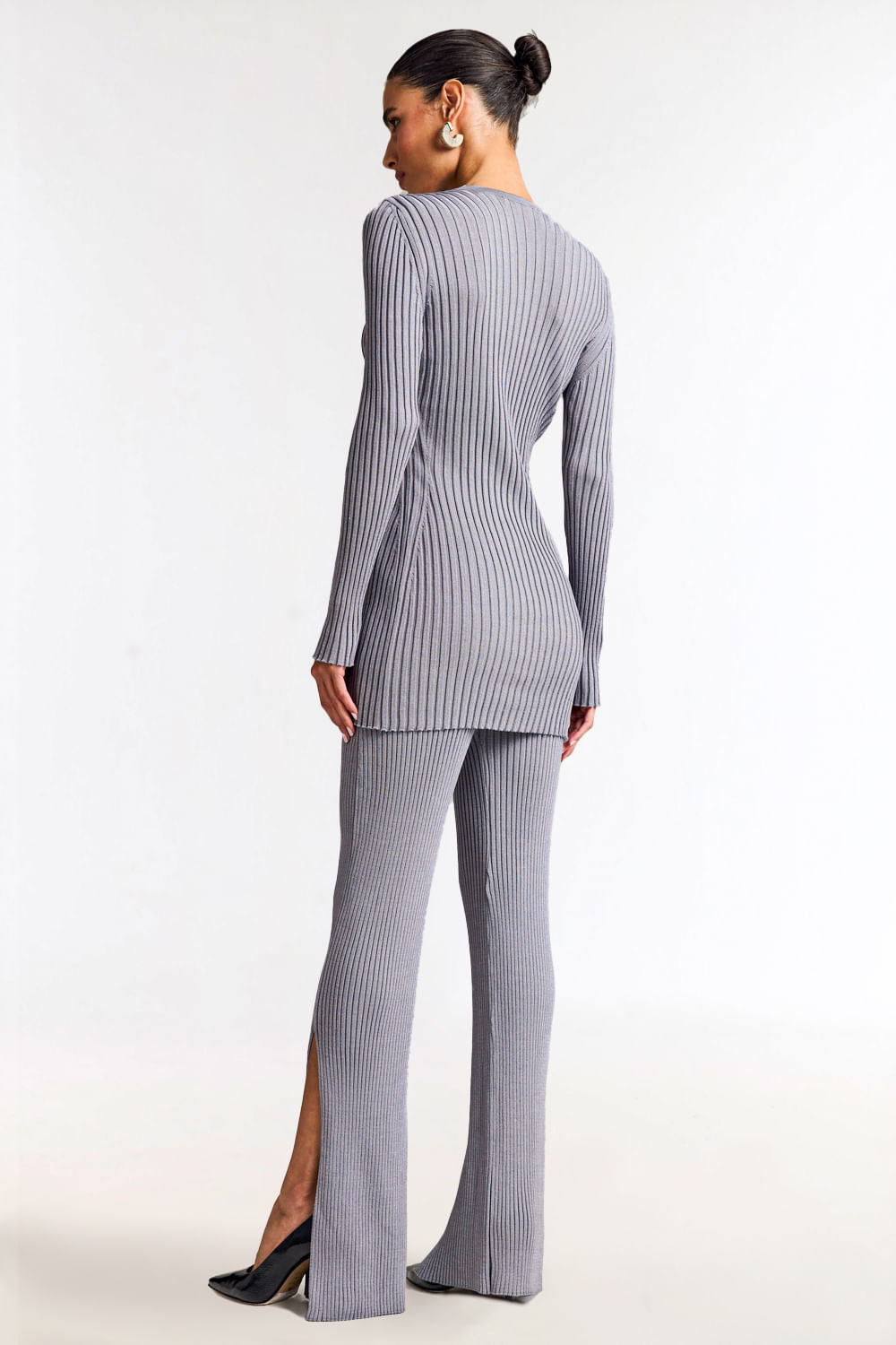 Conjunto Tricot Katiusca Cinza Storm