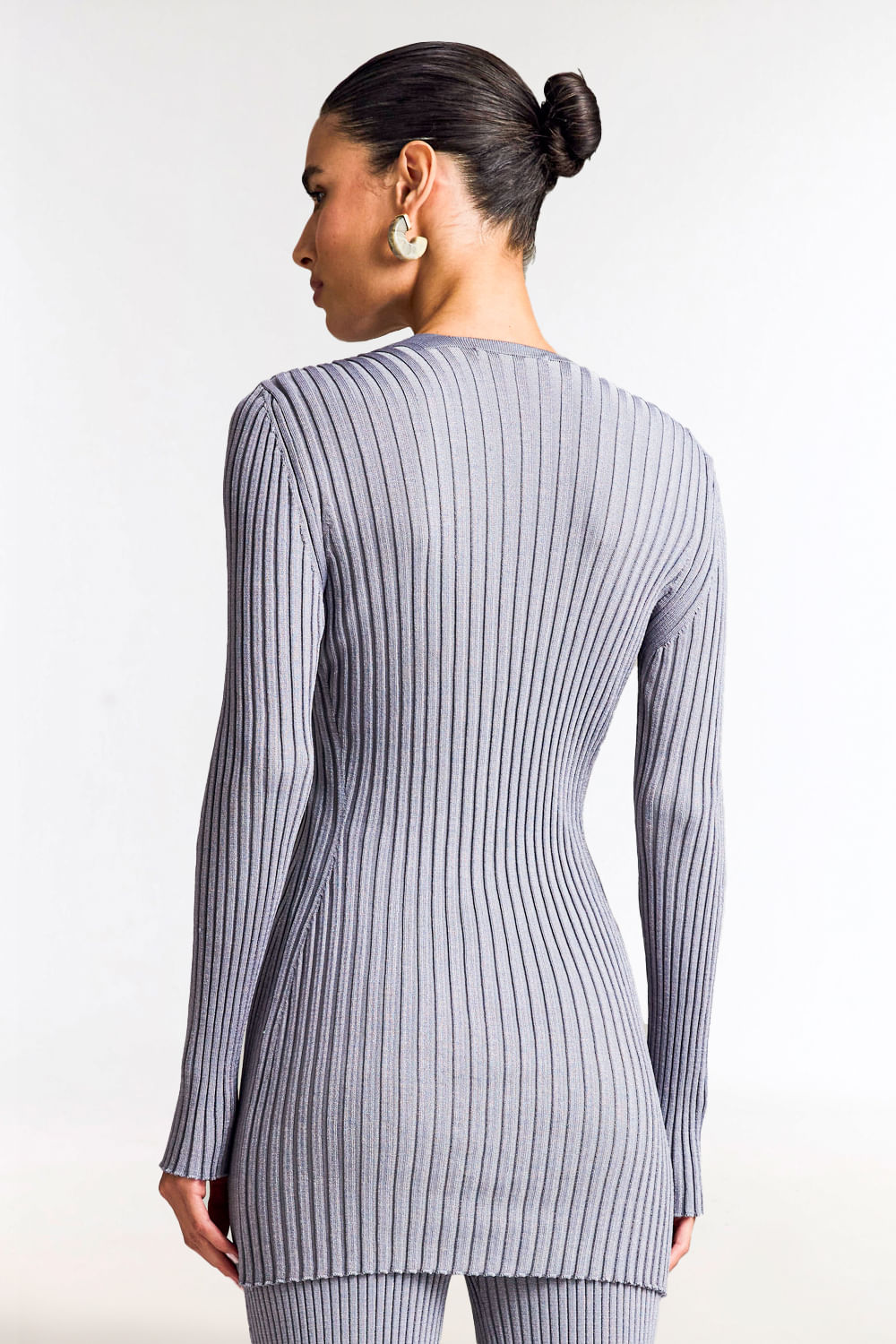 Blusa Tricot Katiusca Cinza Storm
