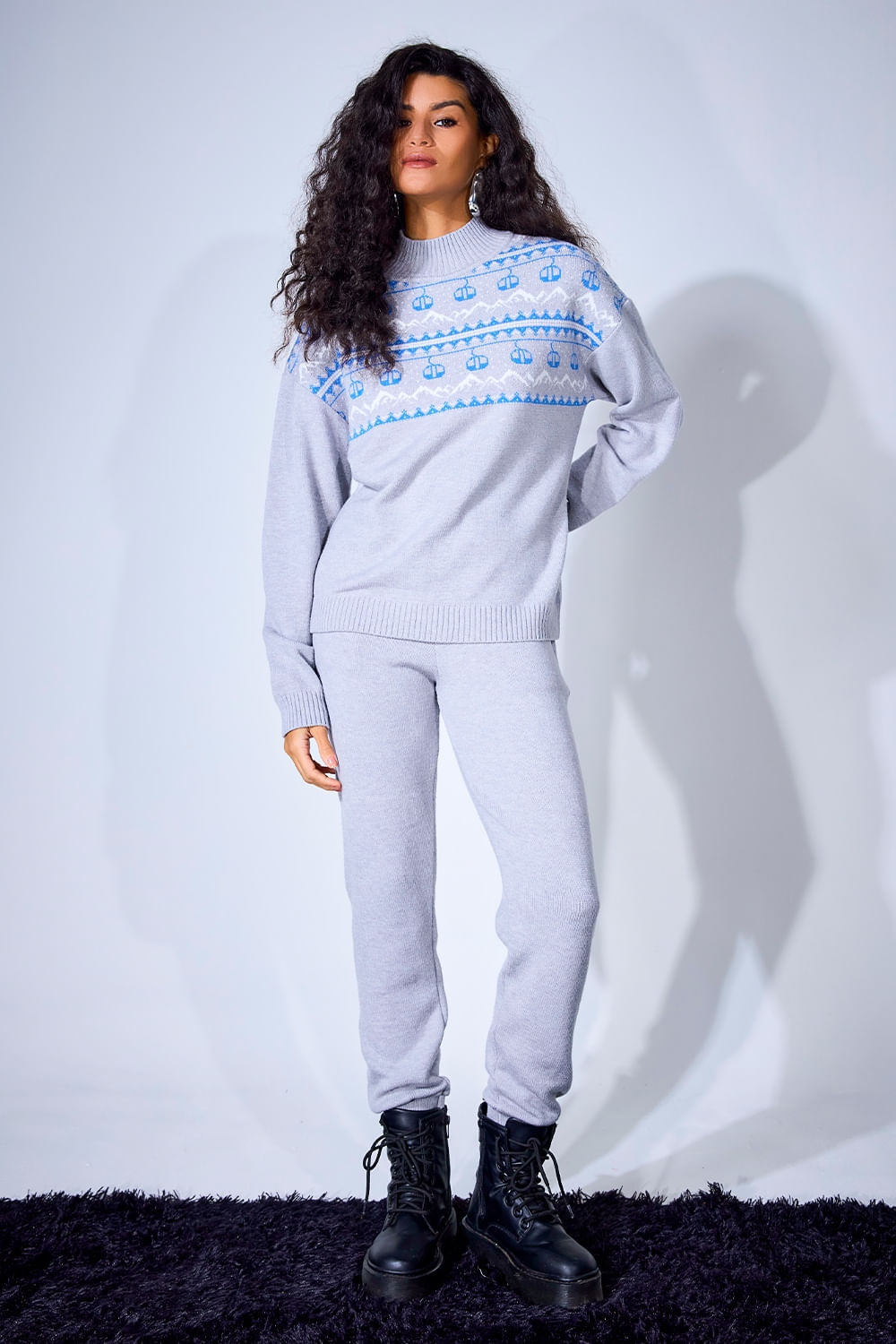 Blusa Tricot Mont Blanc Cinza Mescla