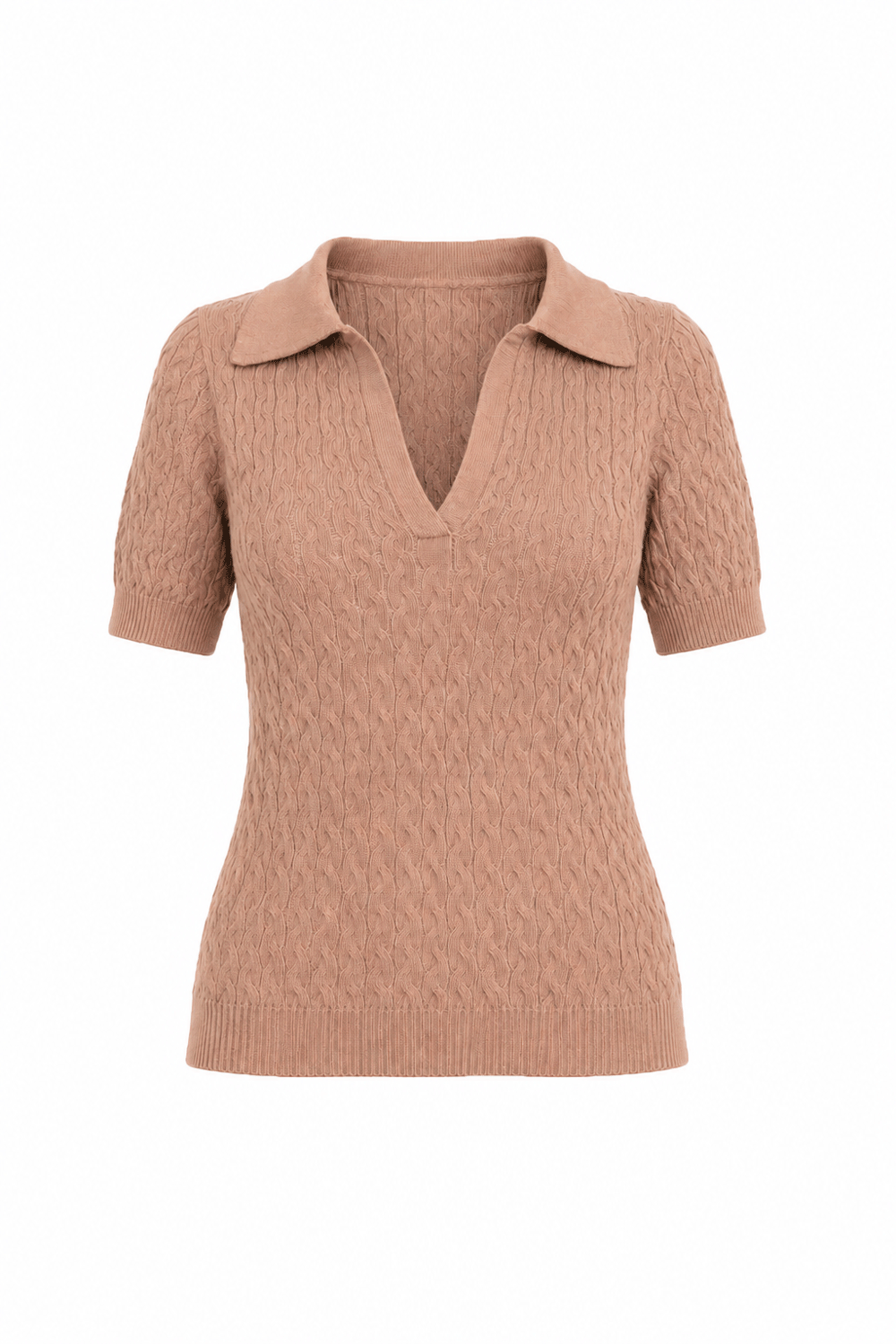 Blusa Tricot Ana Manga Curta Latte
