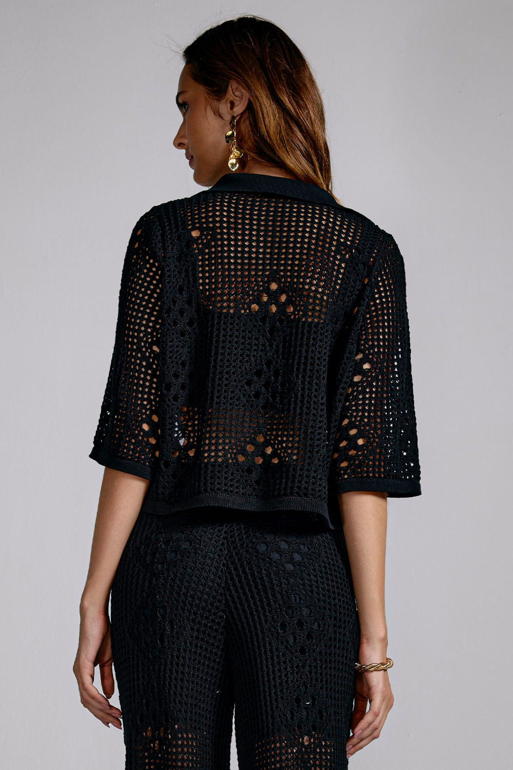 Casaco Tricot Bertha Preto