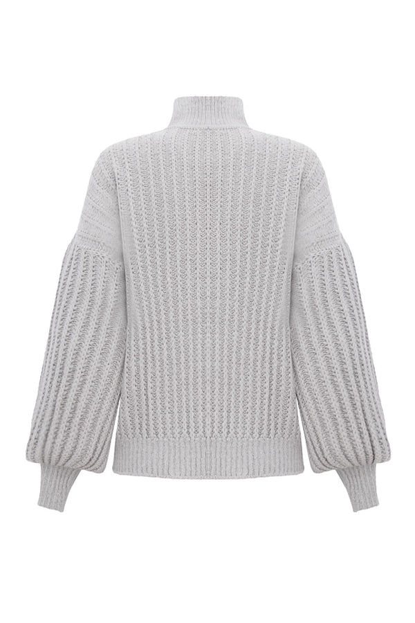 Blusa Tricot Bloom Cinza Lunar