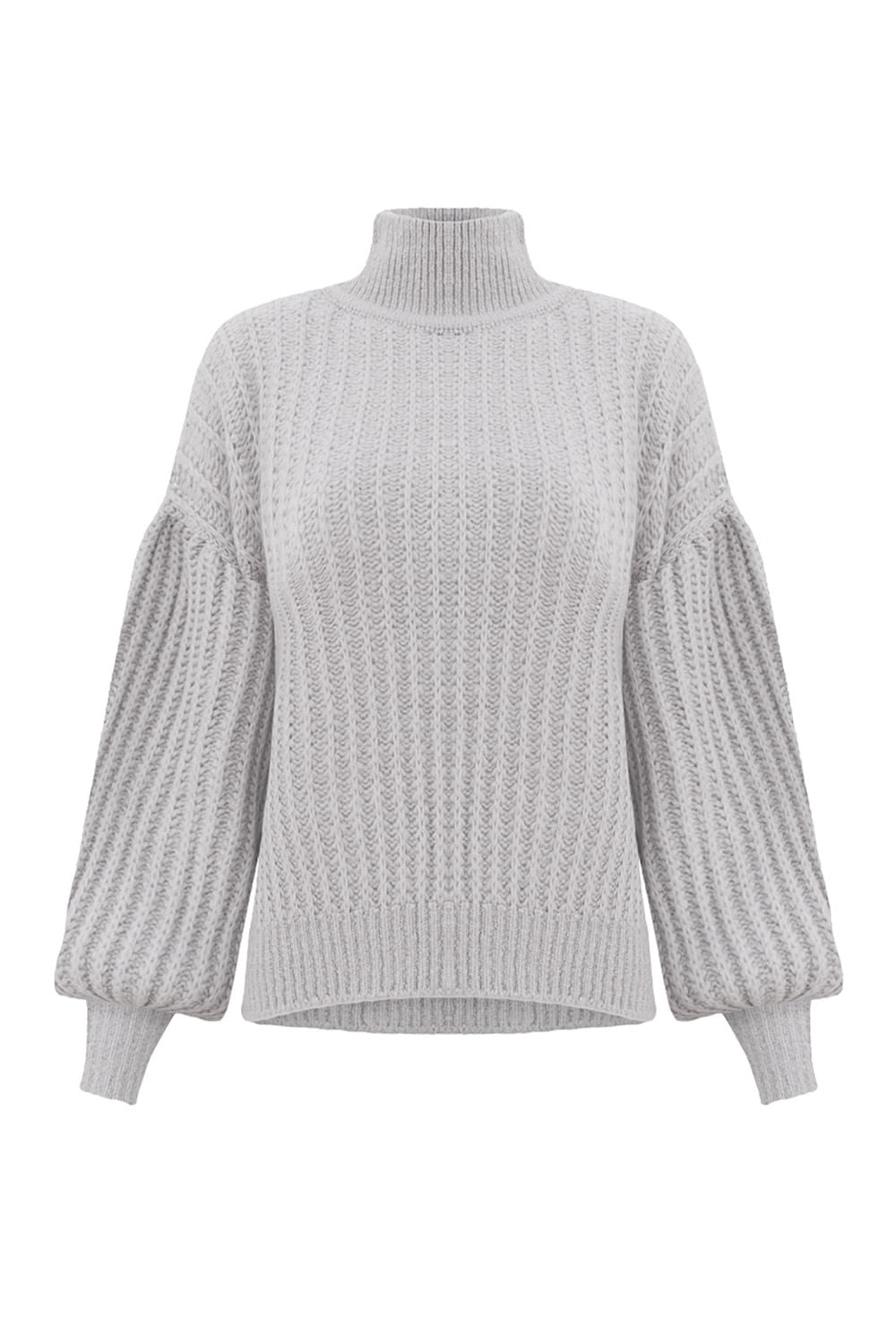 Blusa Tricot Bloom Cinza Lunar