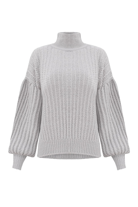 Blusa Tricot Bloom Cinza Lunar