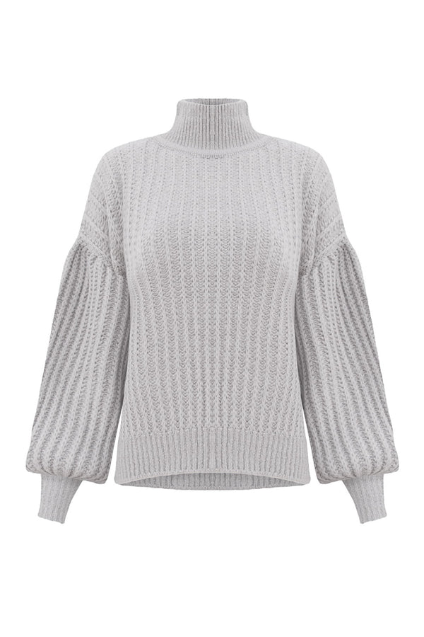 Blusa Tricot Bloom Cinza Lunar
