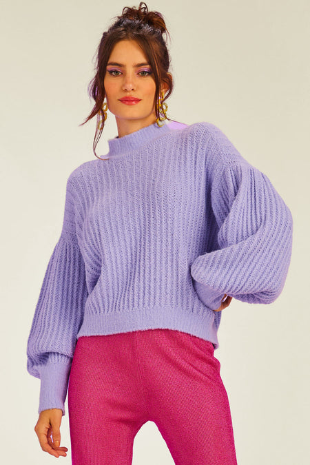 Blusa Tricot Bloom Lilás Imperial