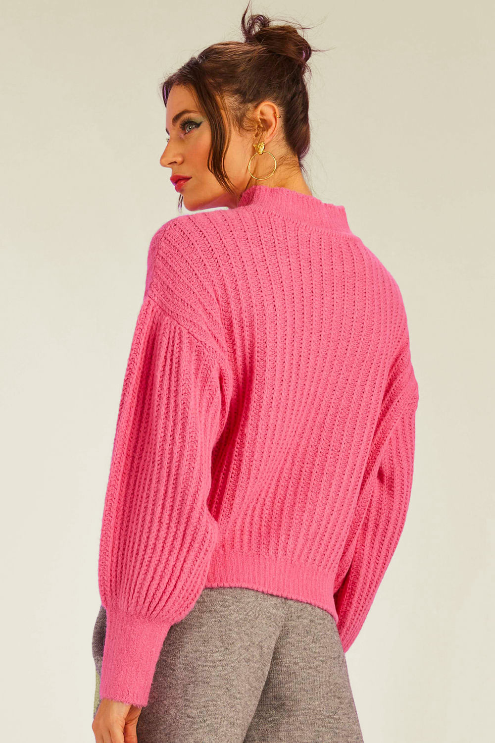 Blusa Tricot Bloom Rosa Penélope