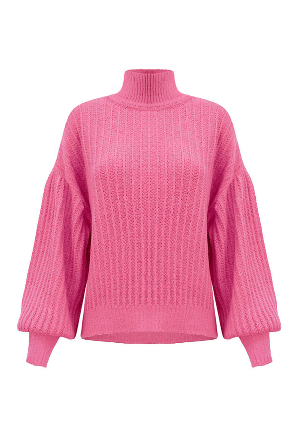 Conjunto Blusa Bloom + Saia Tricot Curta Cherry Rosa Penélope