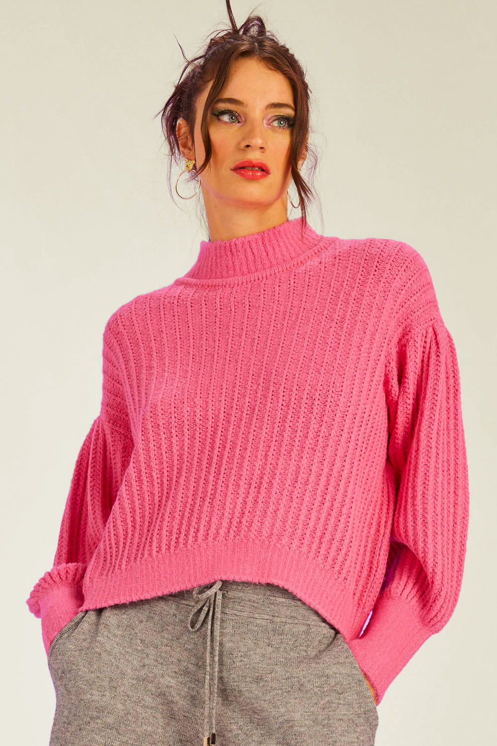 Blusa Tricot Bloom Rosa Penélope