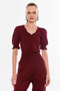 Blusa Tricot Jordana Marsala Rost