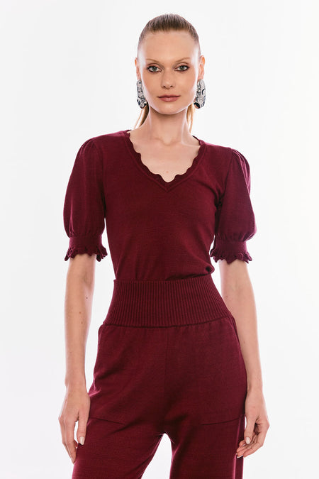 Blusa Tricot Jordana Marsala Rost