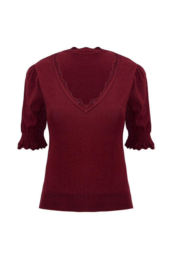Blusa Tricot Jordana Marsala Rost
