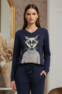 Blusa Tricot Kitty Marinho