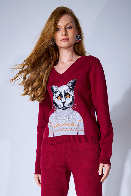 Blusa Tricot Kitty Marsala