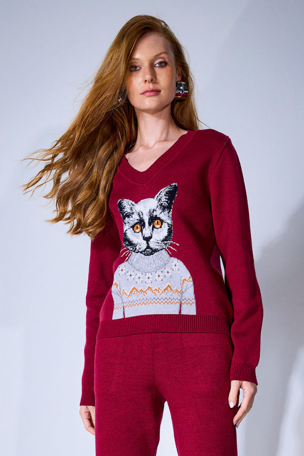 Blusa Tricot Kitty Marsala