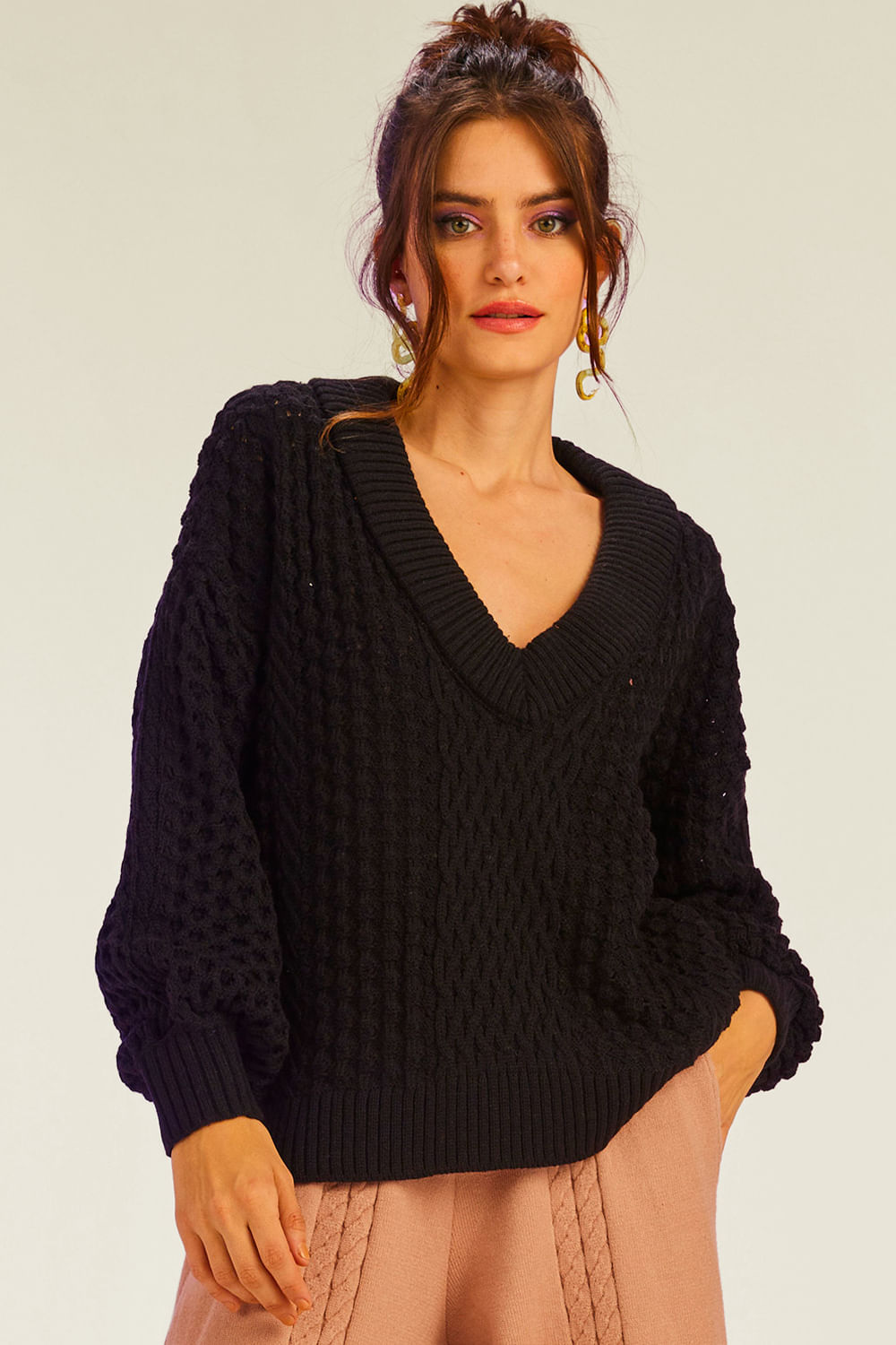 Blusa Tricot Mandy Preto