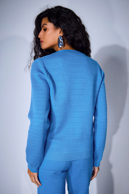 Blusa Tricot Kitty Azul Tranquili