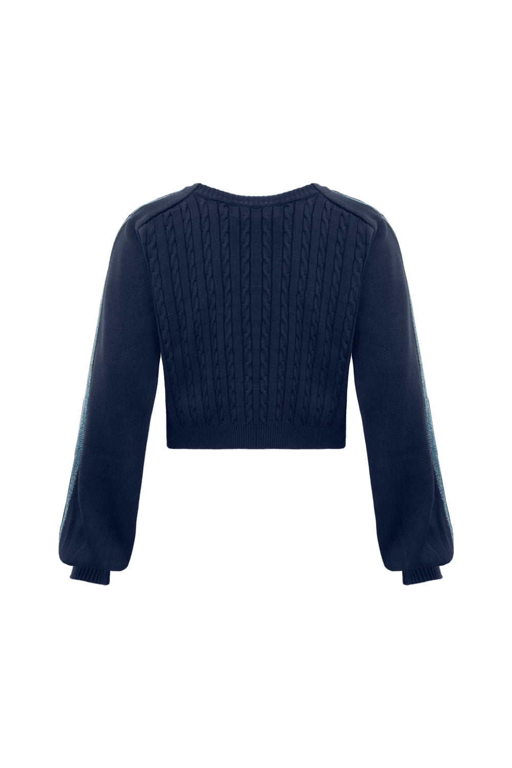 Blusa Tricot New Lara Lurex Azul Oxford