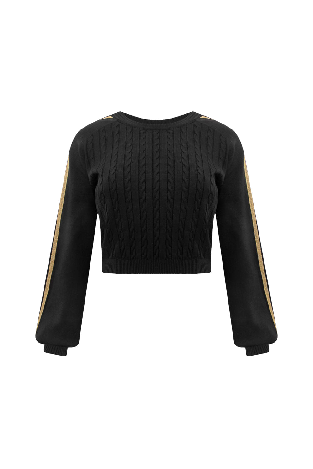 Blusa Tricot New Lara Lurex Preto