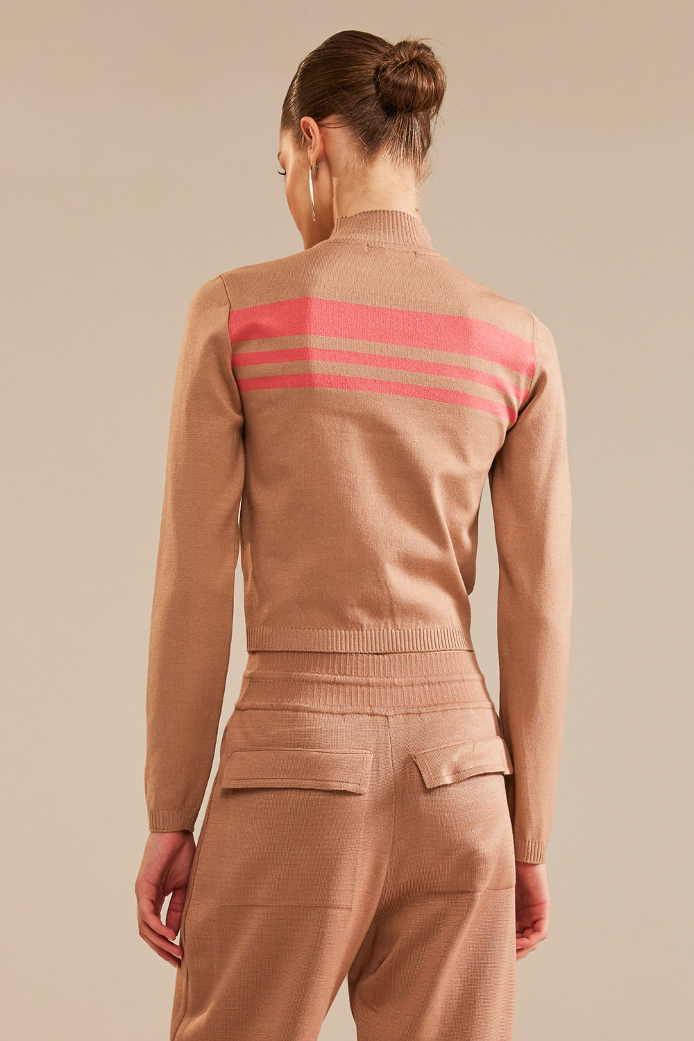 Blusa Tricot Rebeca Bege Perolado
