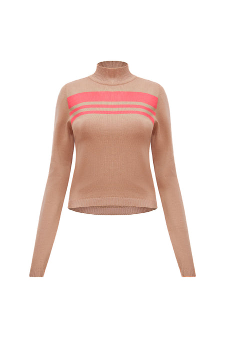 Blusa Tricot Rebeca Bege Perolado