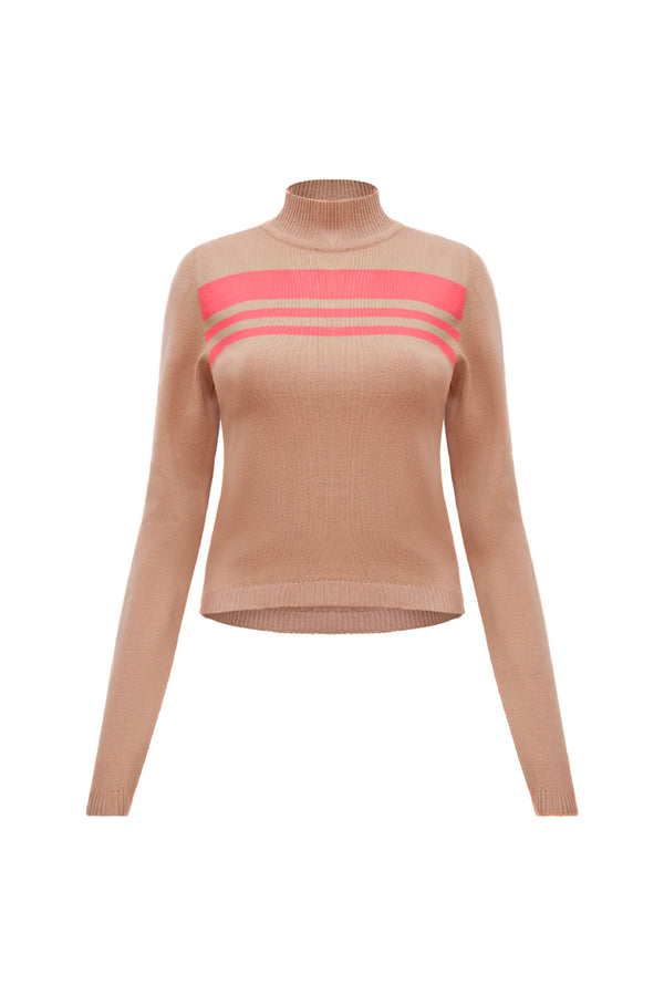 Blusa Tricot Rebeca Bege Perolado