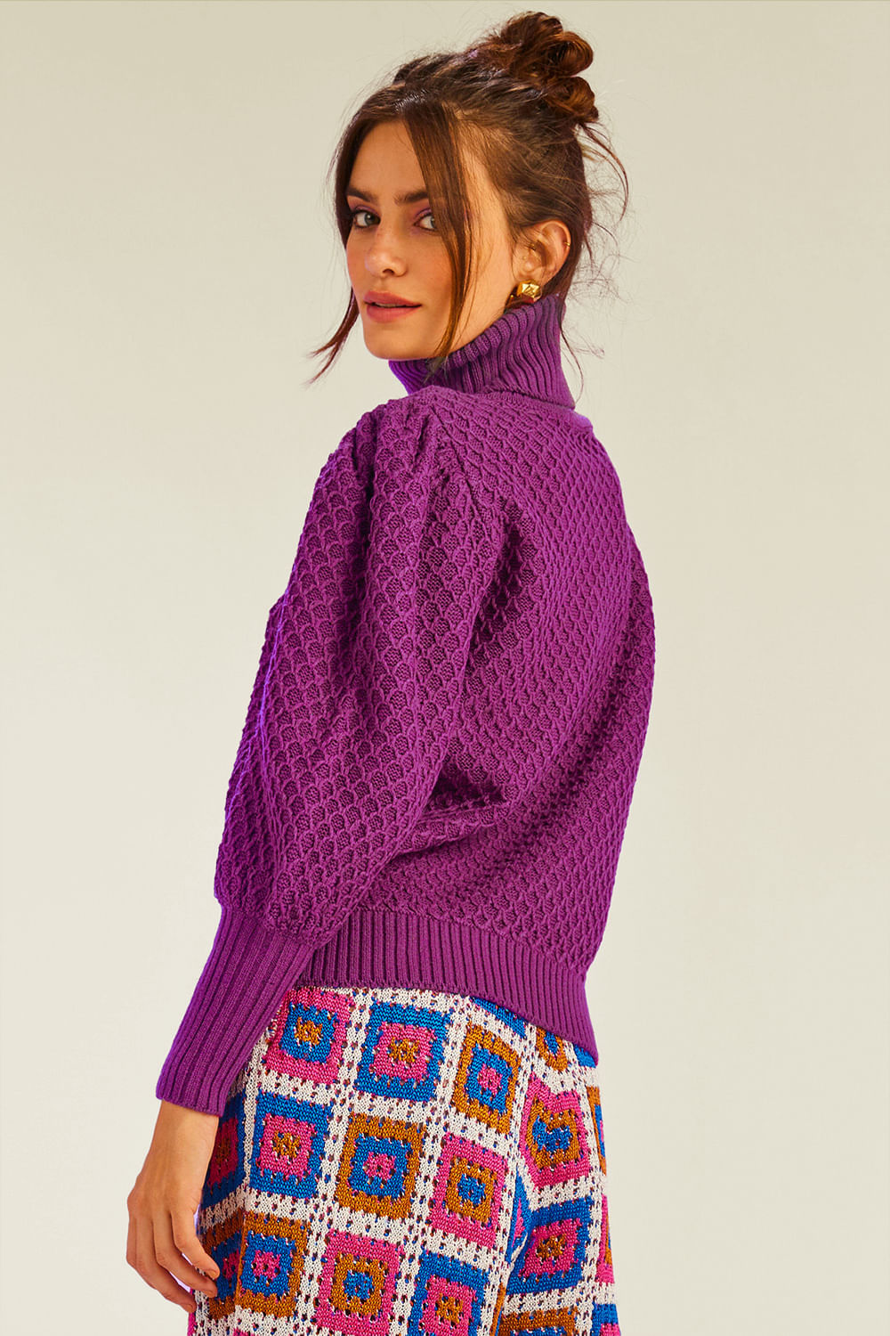 Blusa Tricot Suzy Roxo Imperial
