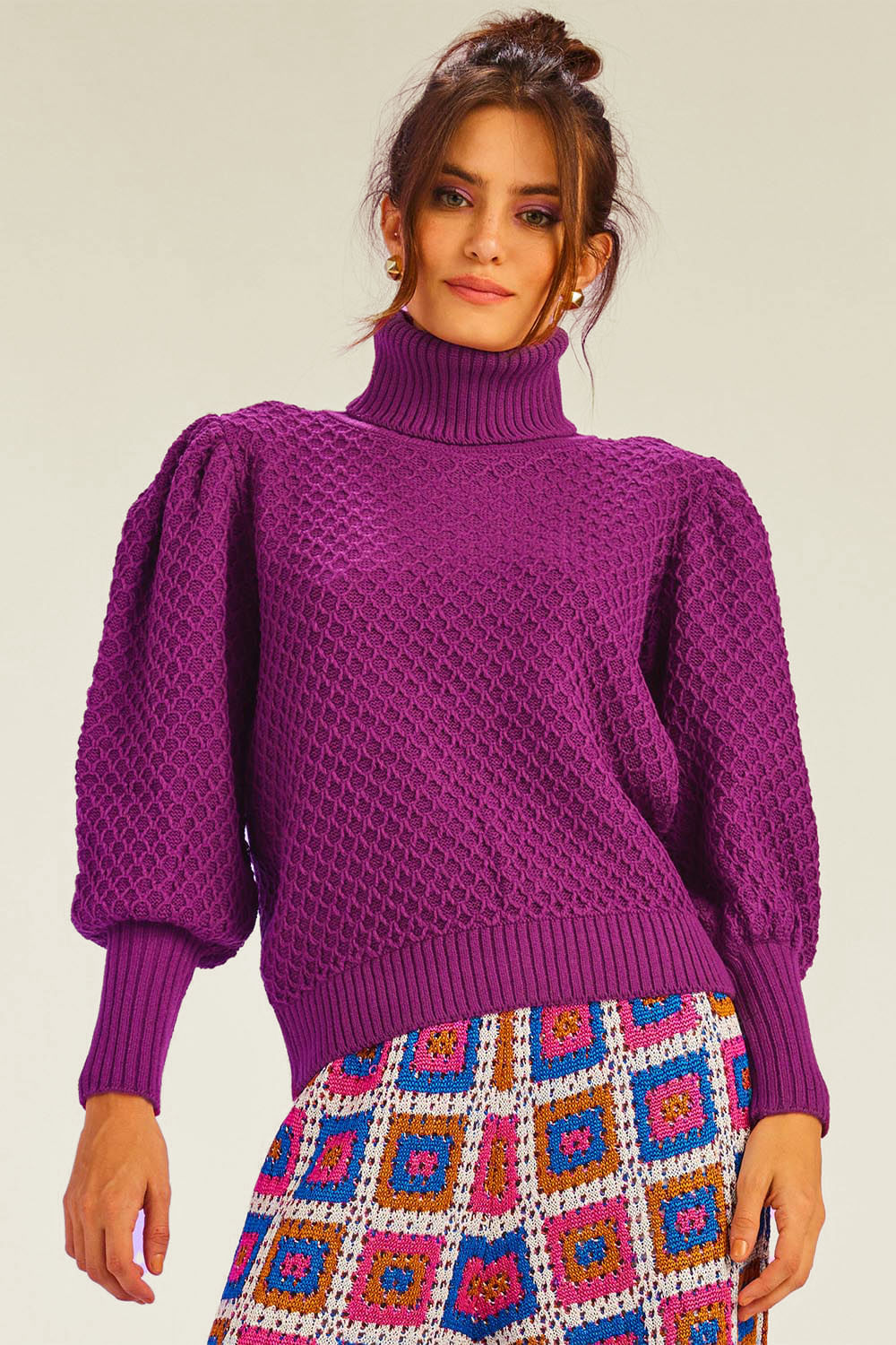Blusa Tricot Suzy Roxo Imperial