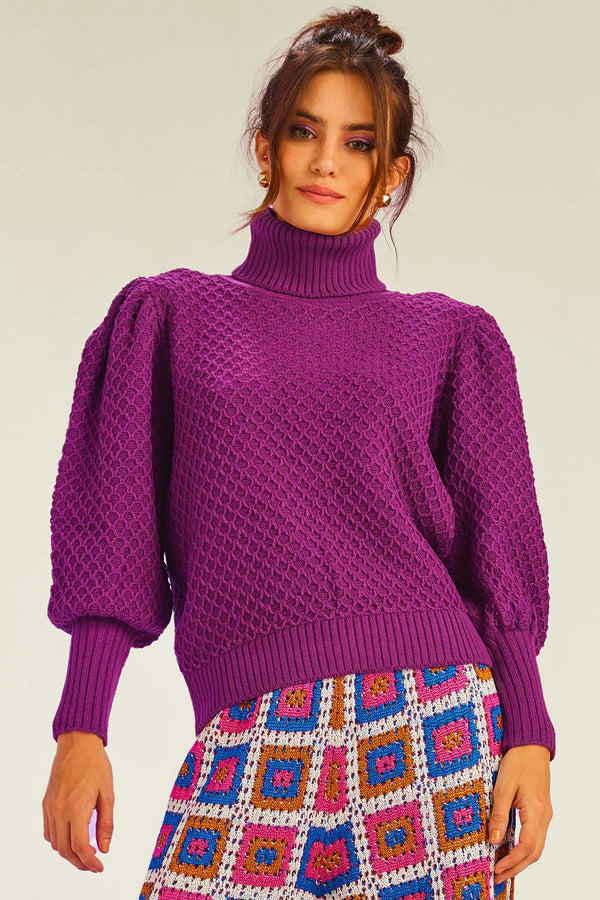Blusa Tricot Suzy Roxo Imperial
